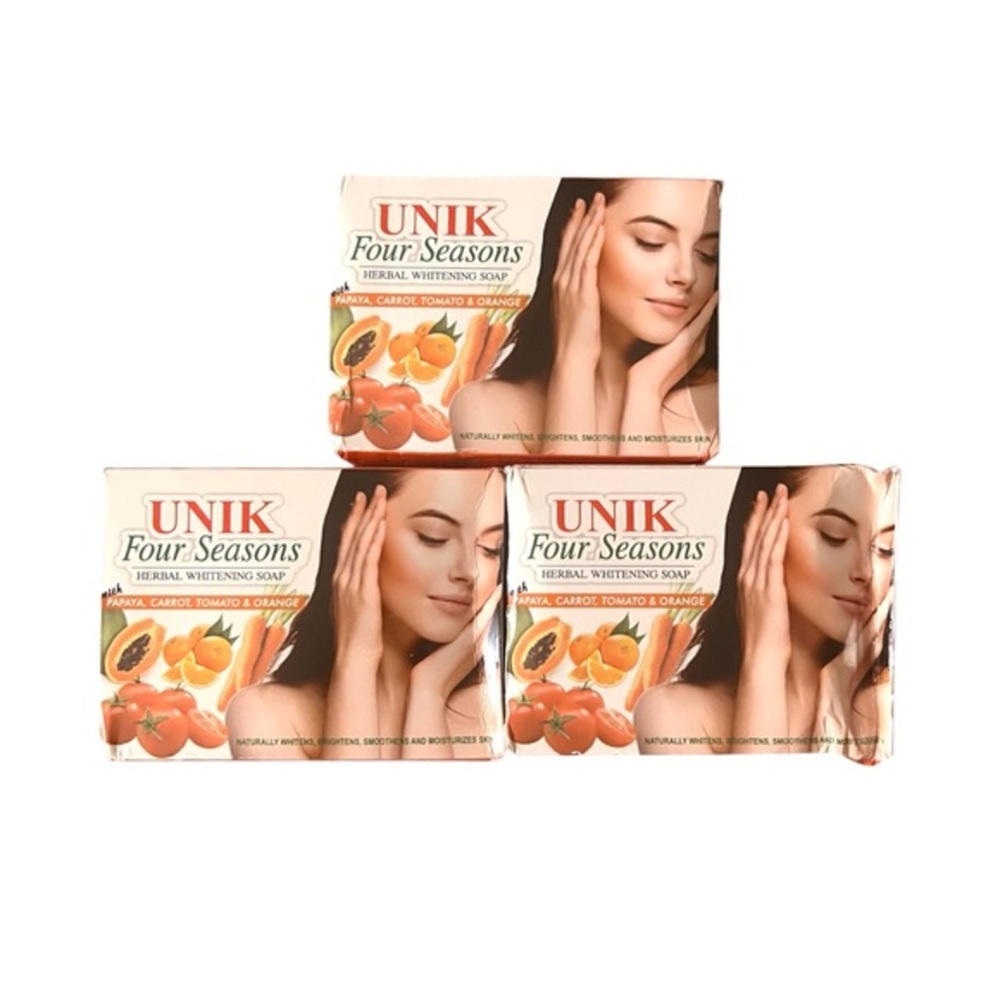 UNIK Four Seasons Herbal Infused Natural Brightening Soap,  150 g | Pack of 3